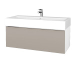 Dřevojas - Koupelnová skříňka VARIANTE SZZ 100 pro umyvadlo Duravit Vero - N01 Bílá lesk / N07 Stone 265144U
