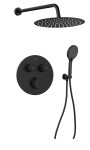 SAPHO - SMART SELECT podomítkový sprchový set s termostatickou baterií, 2 výstupy, vyústění, černá mat RP032B-01