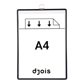 Djois rámeček s kapsou a očkem, A4, otevřený shora, černý, 5 ks