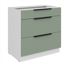 Spodní skříňka Aria 80 D 3S BB - Premium Box Barva korpusu: Bílá, Barva dvířek: SA - Aquamarine AFM