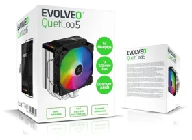 EVOLVEO QuietCool5 černá / Chladič CPU / 6x heatpipe / 120mm ventilátor / ARGB / TDP 240W (QUIETCOOL5-BK)