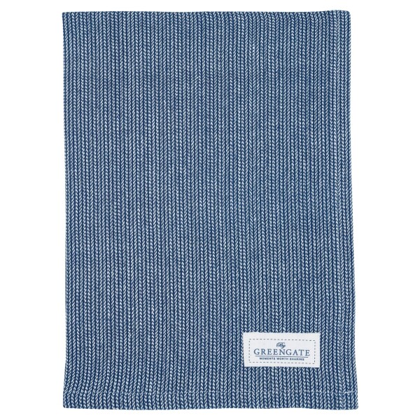 GREEN GATE Bavlněná utěrka Alicia Dark Blue, modrá barva, textil