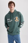 DEFACTO Oversize Fit Hooded Printed Sweatshirt