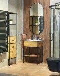 Zrcadlo Naturel B-Way 40x80 cm černá ZBWOV8040C ZBWOV8040C