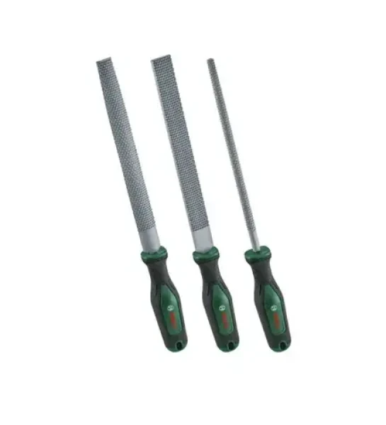 Bosch Sada rašplí na dřevo 200 mm / Sada rašplí / 3 díly / plochá, půlkulatá, kulatá / zeleno-černá (1600A02ZB1)