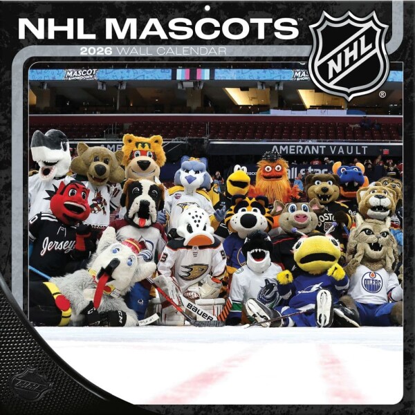 JF Turner Kalendář NHL Mascots 2026 Wall Calendar