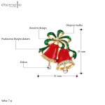 Vánoční brož se zirkony Campana de Navidad - vánoční zvonek, Barevná/více barev