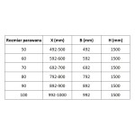 MEXEN/S - Lunar L vanová zástěna FIX 50 x 150, transparent, bílá 897L-050-000-20-00