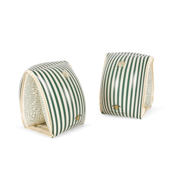 Konges Sløjd Nafukovací rukávky Green Stripe, zelená barva, plast