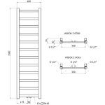 MEXEN - Bolt otopný žebřík/radiátor 1500 x 400 mm, 342 W, antracit W126-1500-400-00-66