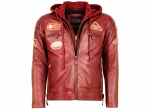 Pánská Kožená Bunda LTD Cherry Brixton Burgundy Červená Velikost: 3XL