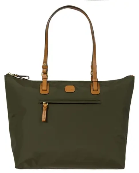 Bric's X-Bag Shopping 078 olivová / Kabelka / nylon / kožené detaily (8016623887081)