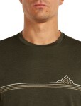 Pánské merino triko s krátkým rukávem ICEBREAKER Mens 150 Tech Lite SS Tee Range Stripes, Dark Loden velikost: XL
