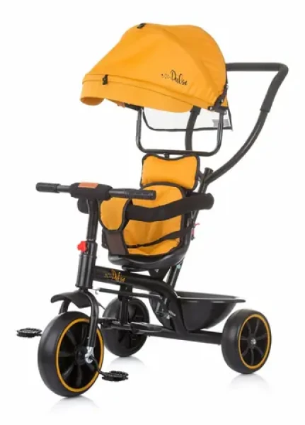 CHIPOLINO Tříkolka se stříškou Pulse 2v1 Mustard