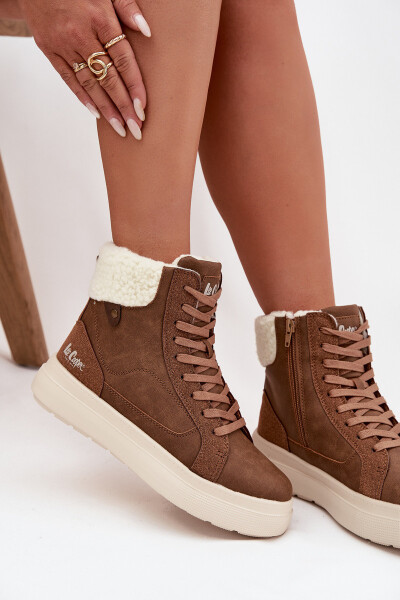 Dámské zimní boty s kožíškem Lee Cooper – hnědé Velikost: 37