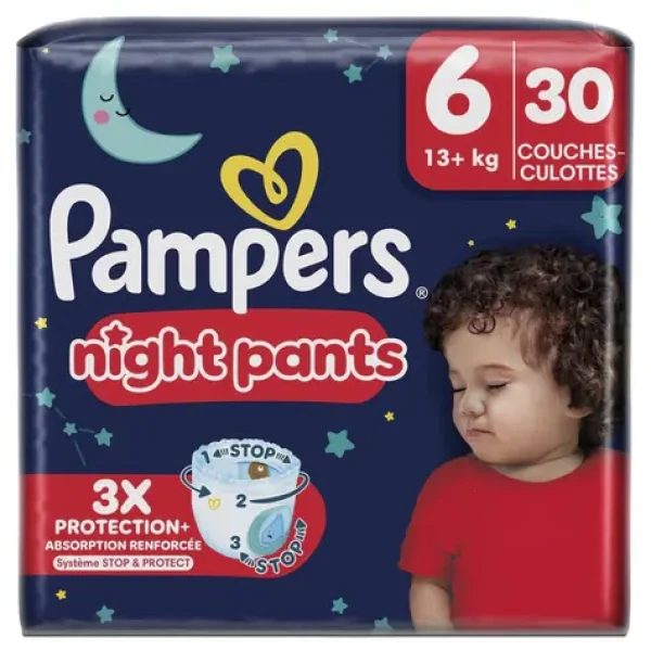 Pampers Night Pants 13+ kg (30 ks) / Noční plenkové kalhotky / velikost 6 (13+ kg) (8700216669757)