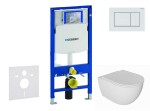 GEBERIT - Duofix Set předstěnové instalace, klozetu Oudee a sedátka softclose, tlačítko Sigma30, bílá/bílá mat SANI11CA3135