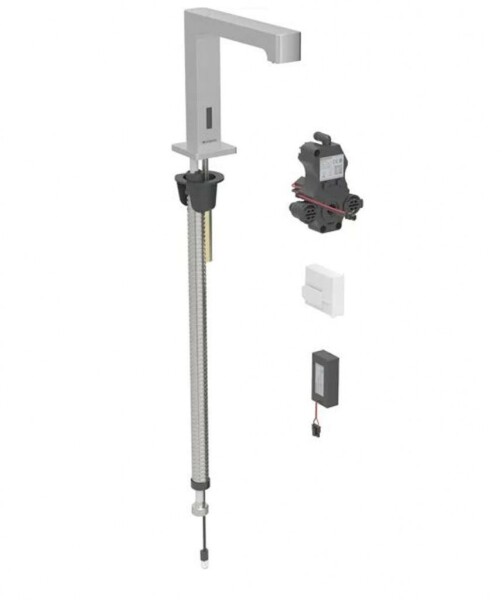 GEBERIT - Brenta Elektronický umyvadlový ventil, bateriové napájení, easy to clean, kartáčovaná nerez 116.193.SN.1