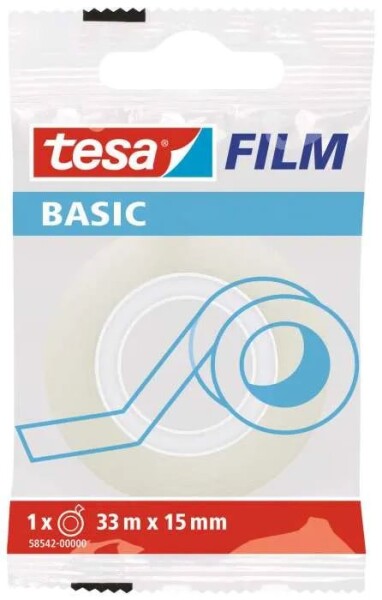 Lepicí páska Tesa BASIC průhledná, 15 mm × 33 m