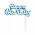 Dortové svíčky Happy Birthday modré
