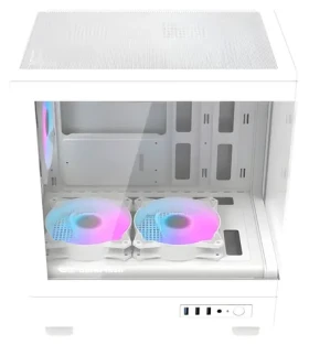 DarkFlash DB330M bílá / mATX / 3x ARGB 120 mm / průhledná bočnice / bez zdroje (DB330M White +3F)