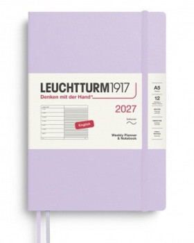 Týdenní plánovač Zápisník Lilac, Medium A5 2027, Softcover, anglicky