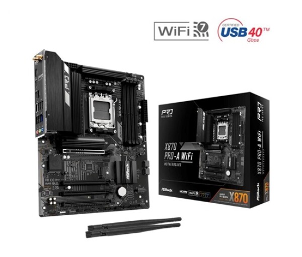 ASRock MB Sc AM5 X870 PRO-A WIFI, AMD X870, 4xDDR5, 1xHDMI, 2xUSB4, WI-FI EDF_1883070