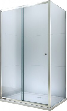 MEXEN/S - Apia sprchový kout posuvný 100x100, sklo transparent, chrom + vanička 840-100-100-01-00-4010