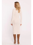 Dámské svetrové šaty M824 Světle béžová - MOE UNI světle béžová