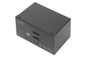 Digitus DS-12860 černá / KVM přepínač / 2-portový / Dual-Display / HDMI / 4K 30Hz / USB (DS-12860)