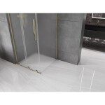 MEXEN/S - Velar L sprchový kout, posuvné dveře 90 x 90, dekor, zlato 871-090-090-33-50