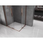 MEXEN/S - Velar L Duo sprchový kout, posuvné dveře 100 x 90, transparent, růžové zlato 871-100-090-02-03-60