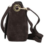 Stylová dámská kožená crossbody kabelka Chiara Weia, tmavě hnědá
