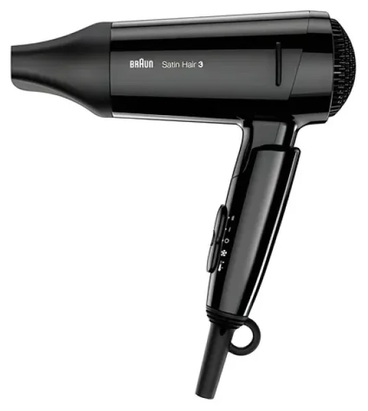 Braun Satin Hair 3 StyleGo HD350 černá / Fén na vlasy / 1600 W / Ionizace / sklopná rukojeť / 2 teploty / koncentrátor (3030050182354)