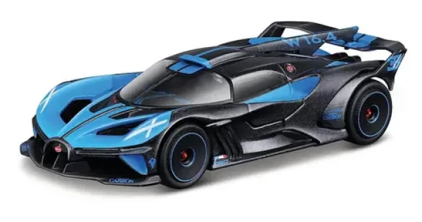 Bburago RACE Bugatti Bolide v dekorativním boxu - modrá černá metalíza 1:43