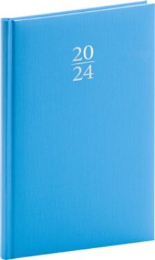 Týdenní diář A5 Presco Group 2024 - Capys modrý, 15 × 21 cm