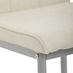 Židle jídelní, krémová látka, šedé kovové nohy