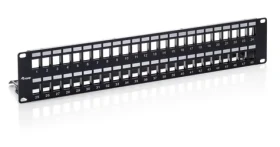 Equip černá / Patch panel / 19" / 48 portů / 2U / stíněný Cat6 / LSA-110 (769349)