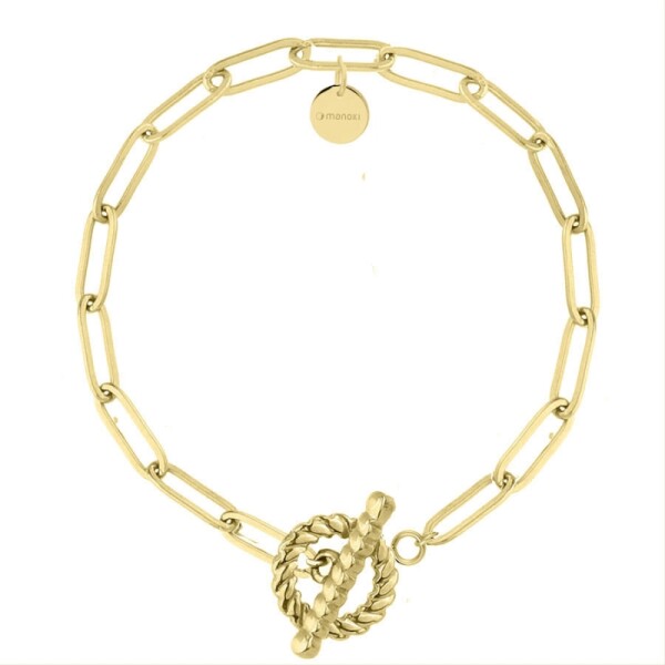 Ocelový náramek Simona Gold, chirurgická ocel, Zlatá 17 cm