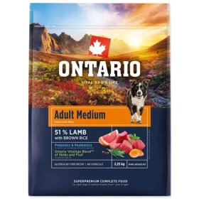 Ontario Adult Medium Lamb Brown Rice 2.25kg / Granule pro dospělé psy (214-13119)