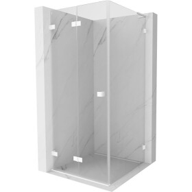 MEXEN/S - Lunar-F L sprchový kout skládací dveře levá 80 x 80, transparent, bílá 836L-080-080-20-00-L
