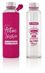 Nutrend Sportovní lahev skleněná, 500 ml - růžová s termoobalem