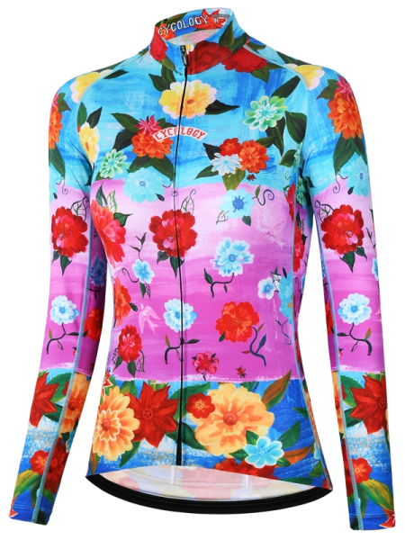 Cyklodres CYCOLOGY Zahara Aqua, dámský, dlouhý rukáv (Motiv Zahara Aqua, velikost L)