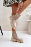 Zazoo 2947 Dámské boty na klíně z přírodní kůže béžové 39