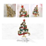 Vánoční brož se zirkony Christmas Tree 5 - vánoční stromeček, Barevná/více barev
