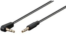 PremiumCord Kabel Jack 3,5 mm 90° M/M černý / Audio kabel / 1 m (kjackmm1-90)