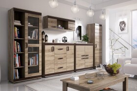 Obývací stěna Lili Barva korpusu: Wenge, Lišta: Šedá, Barva dvířek: Lancelot