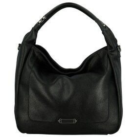 Trendy dámská koženková kabelka na rameno Poppy, černá
