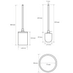 SAPHO - X-ROUND BLACK WC štětka na postavení, černá mat XR306B