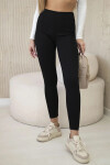 Dámské žebrované legíny s vysokým pasem černý UNI